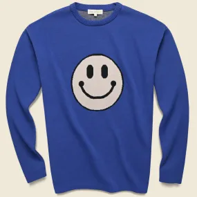 Acid Smile Knit Sweater - Blue