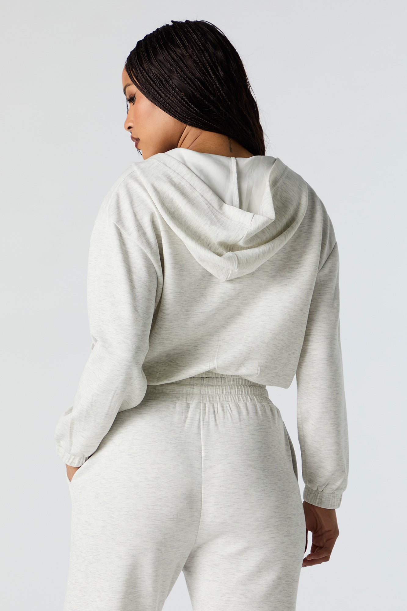 Active Quarter Zip Cropped Hoodie