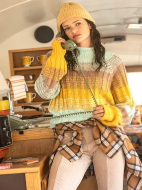 ADDIE PULLOVER SWEATER-MINT MIX