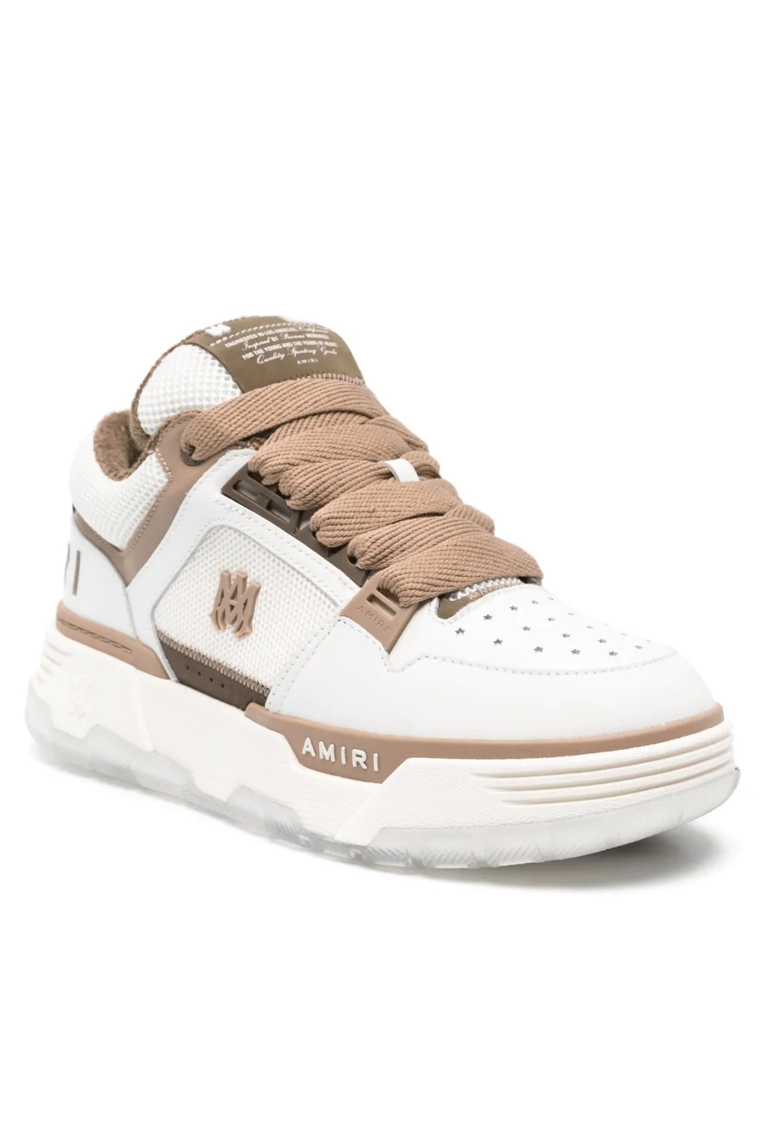 Amiri MA-1 panelled man sneakers White Brown