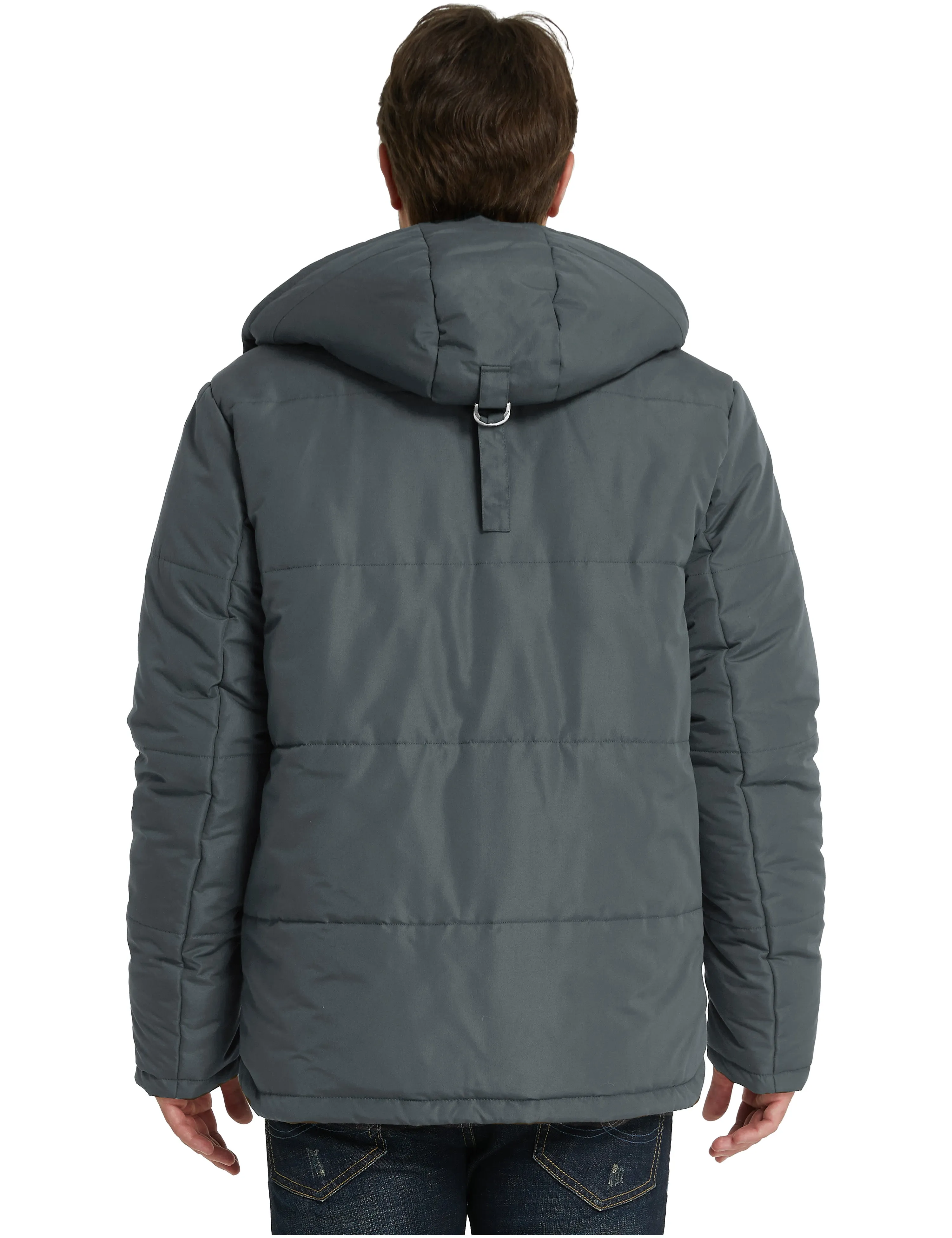 Ampake Men's Winter Coat Windproof Puffer Jacket with Hood