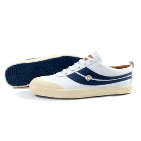 Bally Mens Lace Up Sneakers in White/Navy