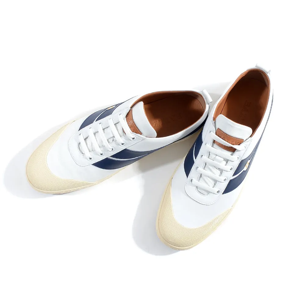 Bally Mens Lace Up Sneakers in White/Navy