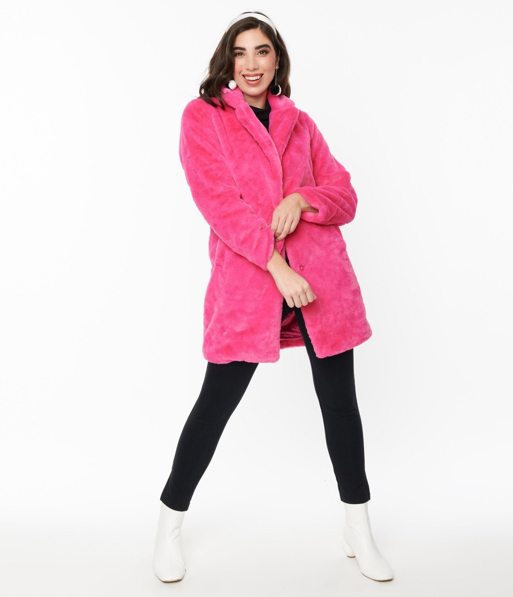 Berry Pink Fur Long Coat