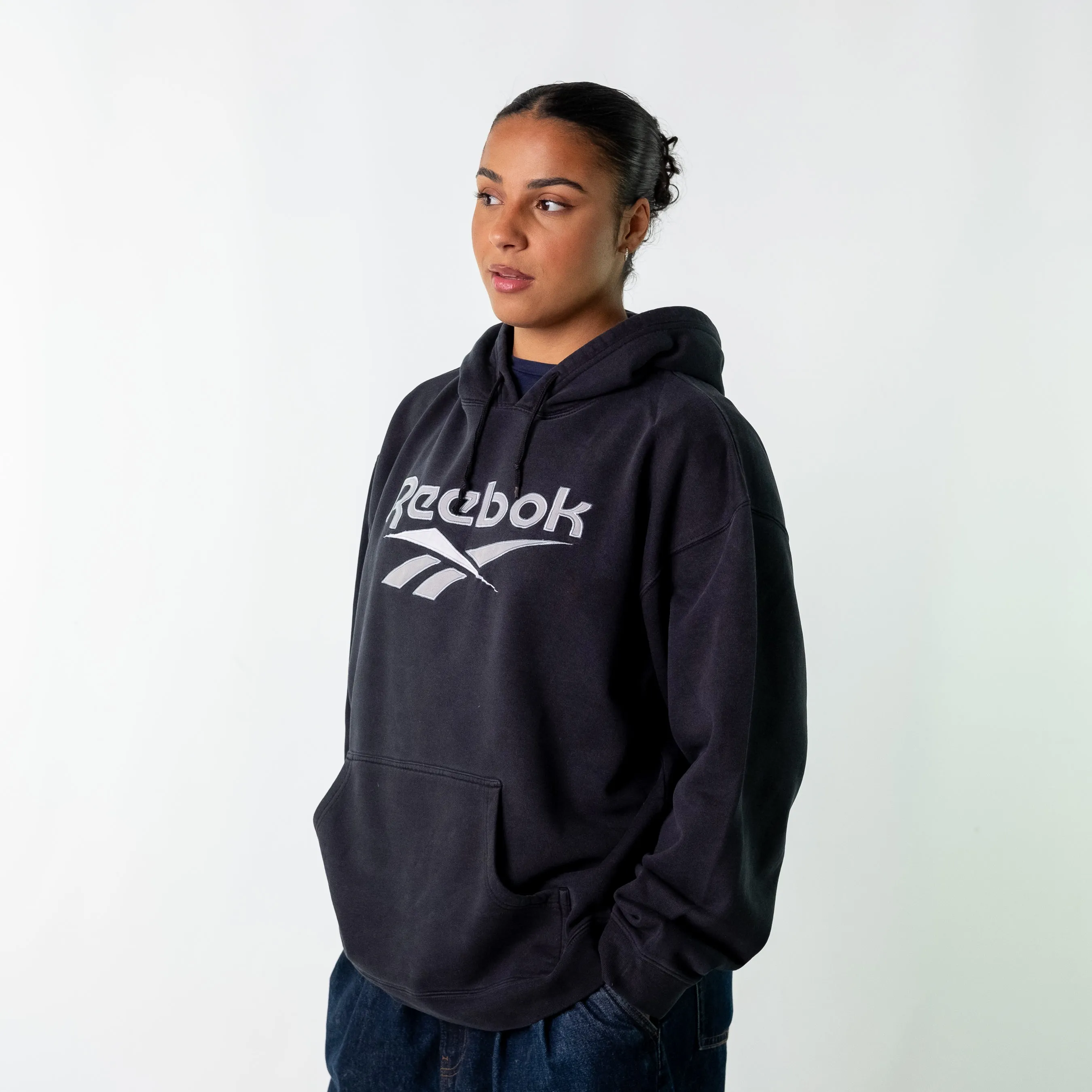 Black 90s Reebok Hoodie (L)