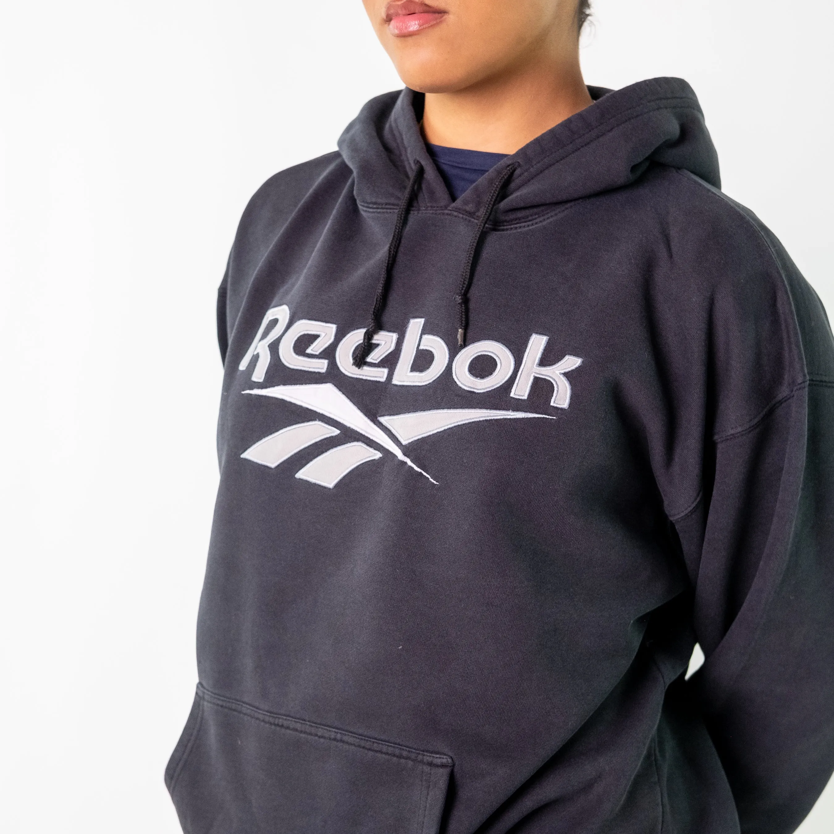 Black 90s Reebok Hoodie (L)