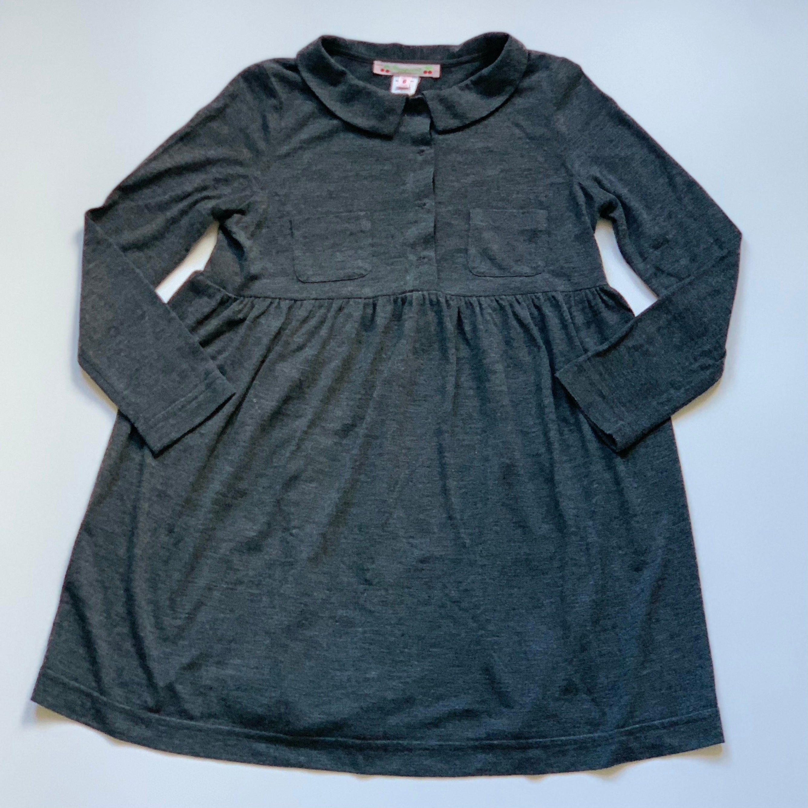 Bonpoint Dark Grey Jersey Dress: 6 Years