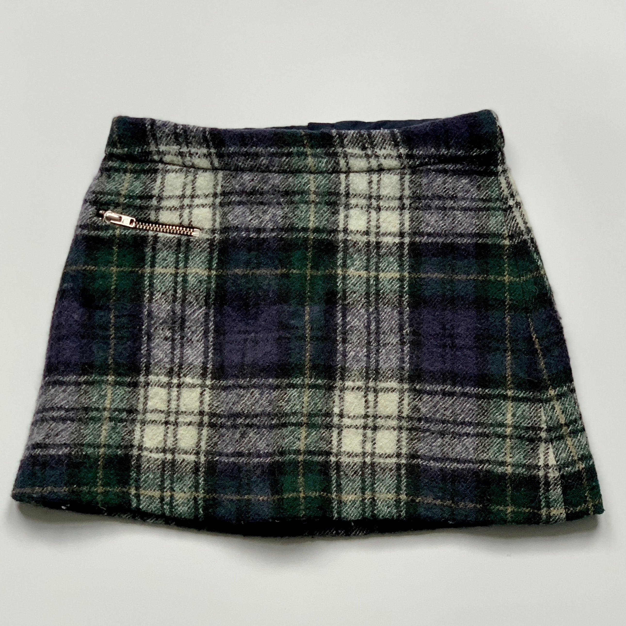 Bonpoint Green And Navy Tweed Skirt: 6 Years