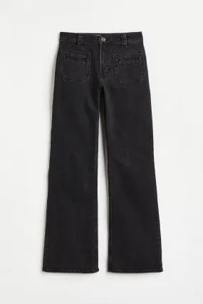 Bootcut Regular Jeans - Regular waist - Long - Black - Ladies | H&M GB