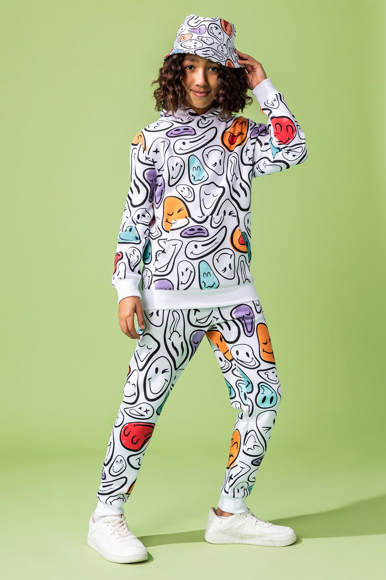 Boys Smiley Graphic Fleece Hoodie