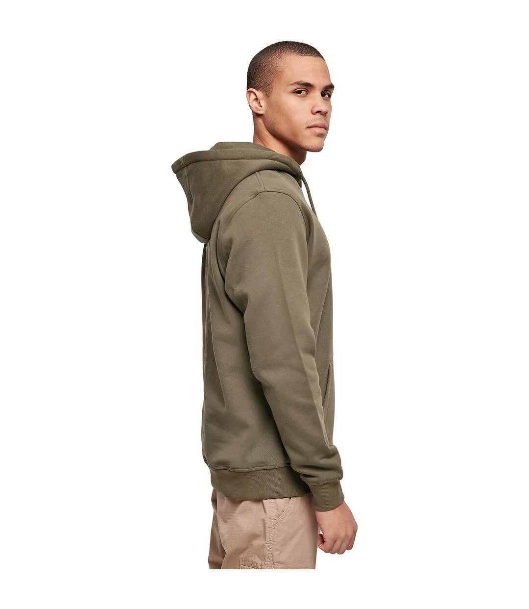 Build Your Brand Mens Organic Hoodie (Olive) - UTRW8381