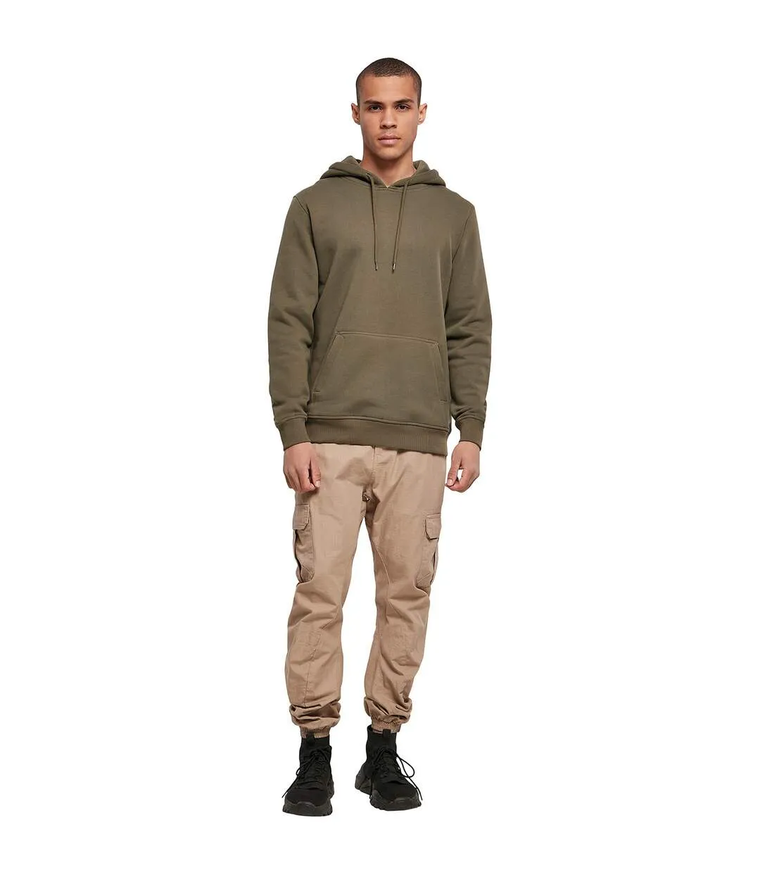 Build Your Brand Mens Organic Hoodie (Olive) - UTRW8381