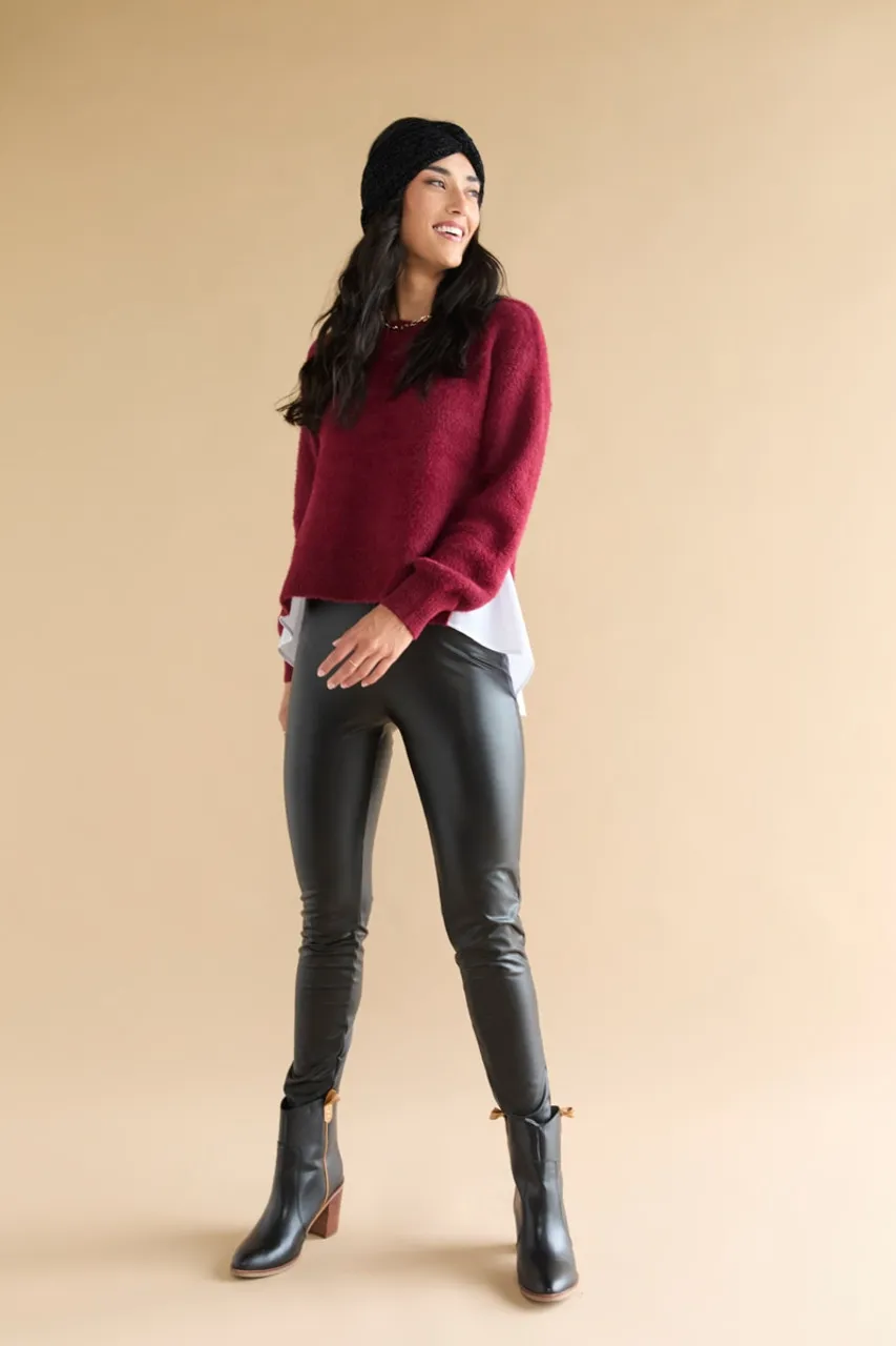 Cassandra Fuzzy Crewneck Pullover Sweater