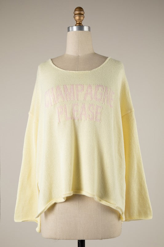 “Champagne Please” Knit Sweater