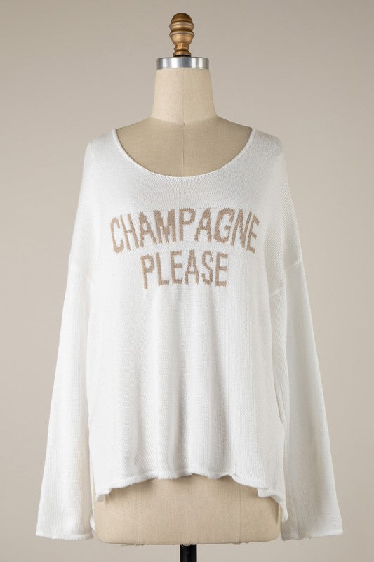 “Champagne Please” Knit Sweater