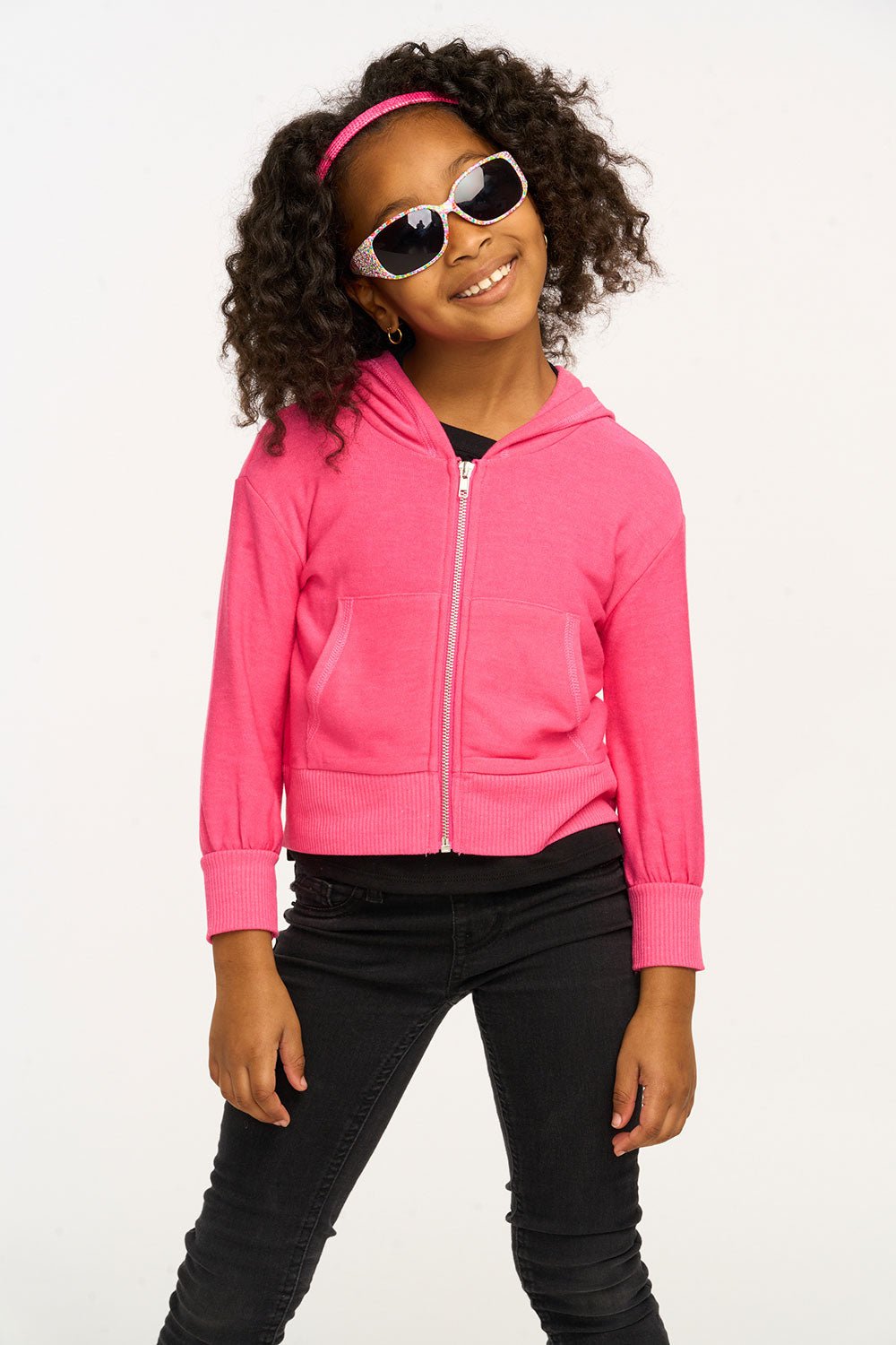 Chaser Puffy Cozy Zip Up in Flamingo Pink