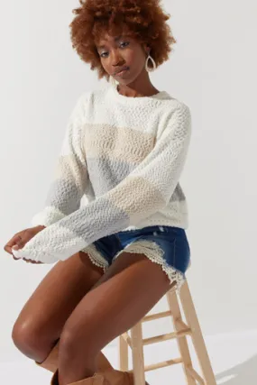 Cindy Boucle Stripped Pullover Sweater