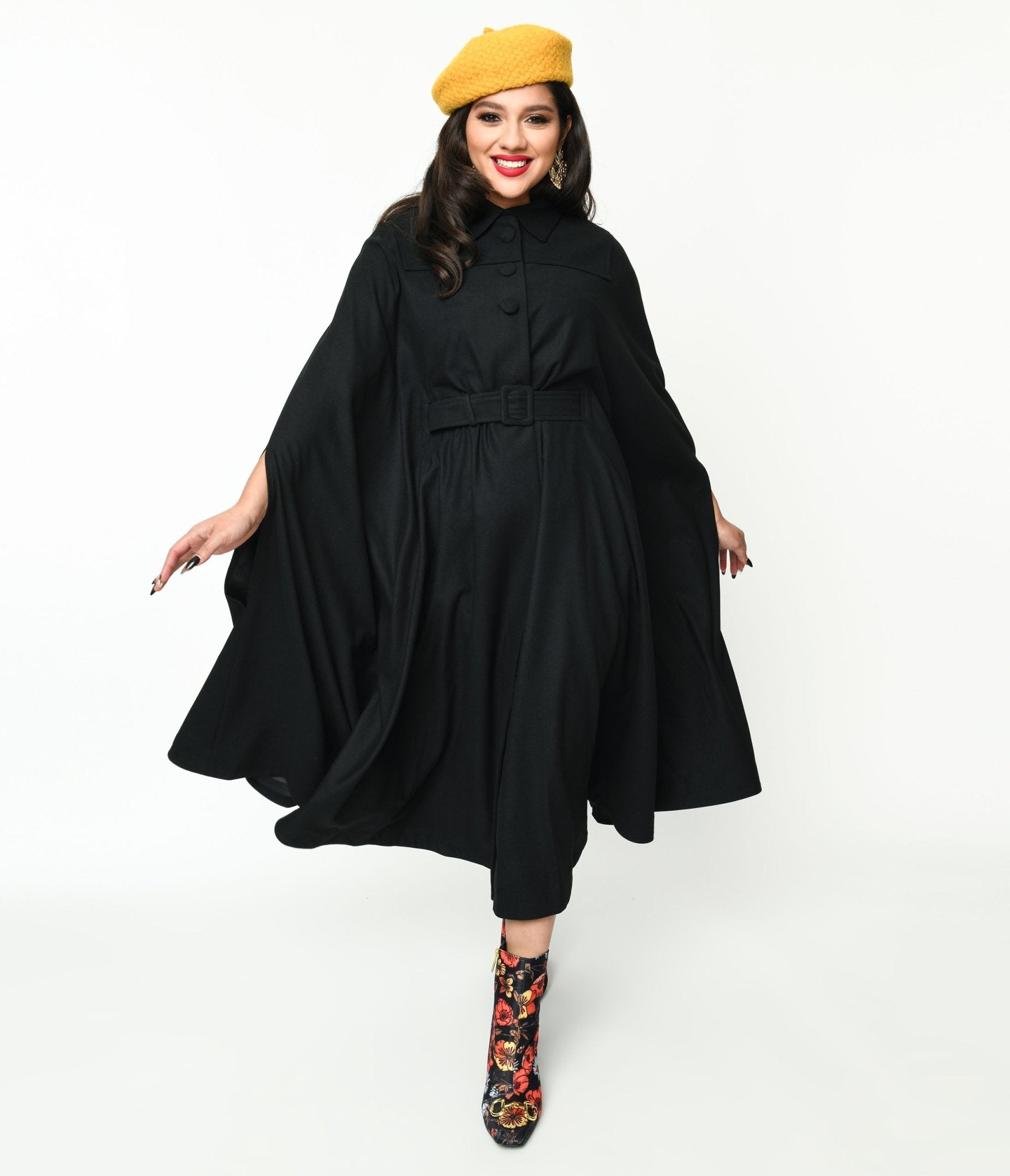 Collectif Black Enola Cape Coat