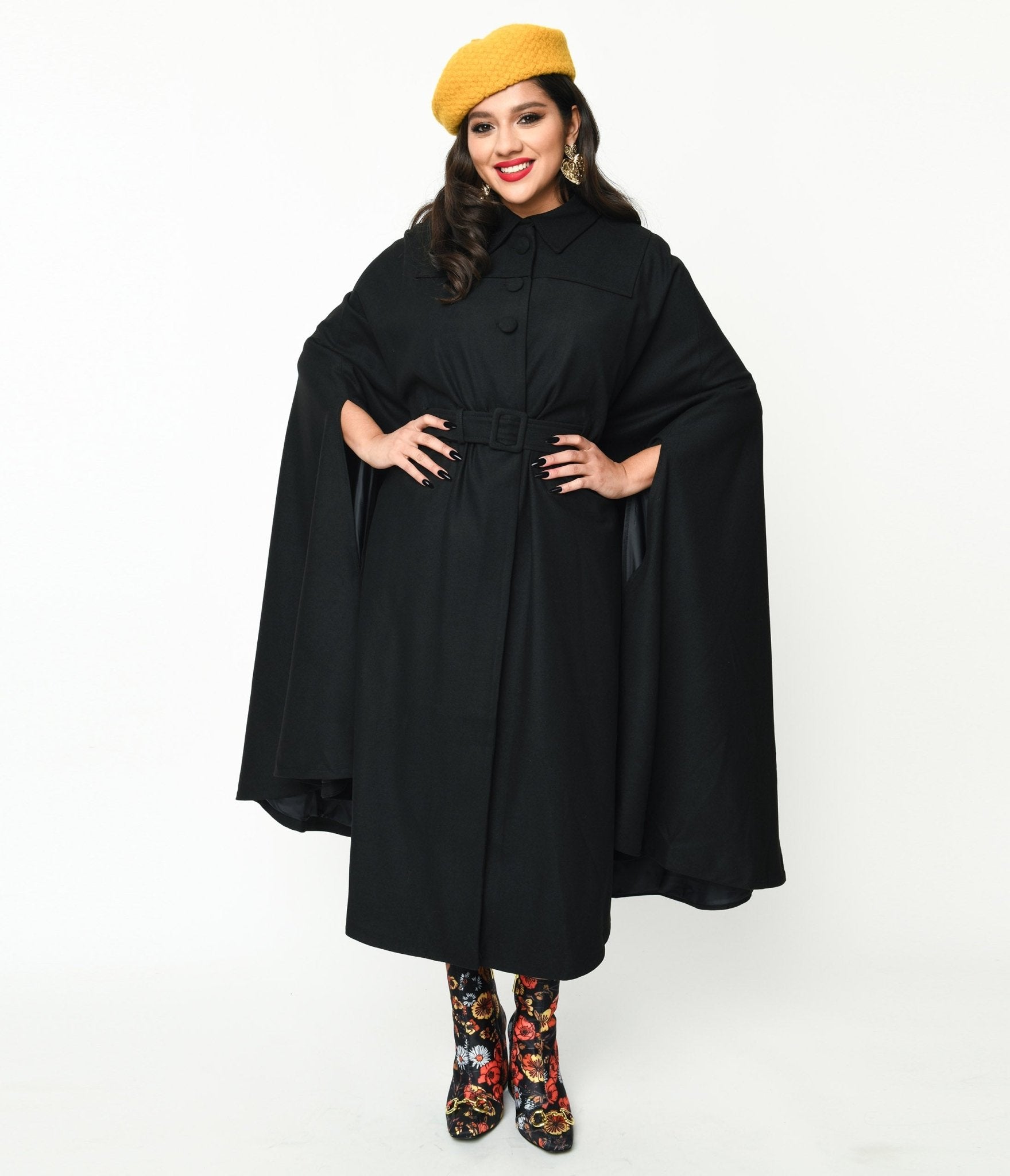 Collectif Black Enola Cape Coat