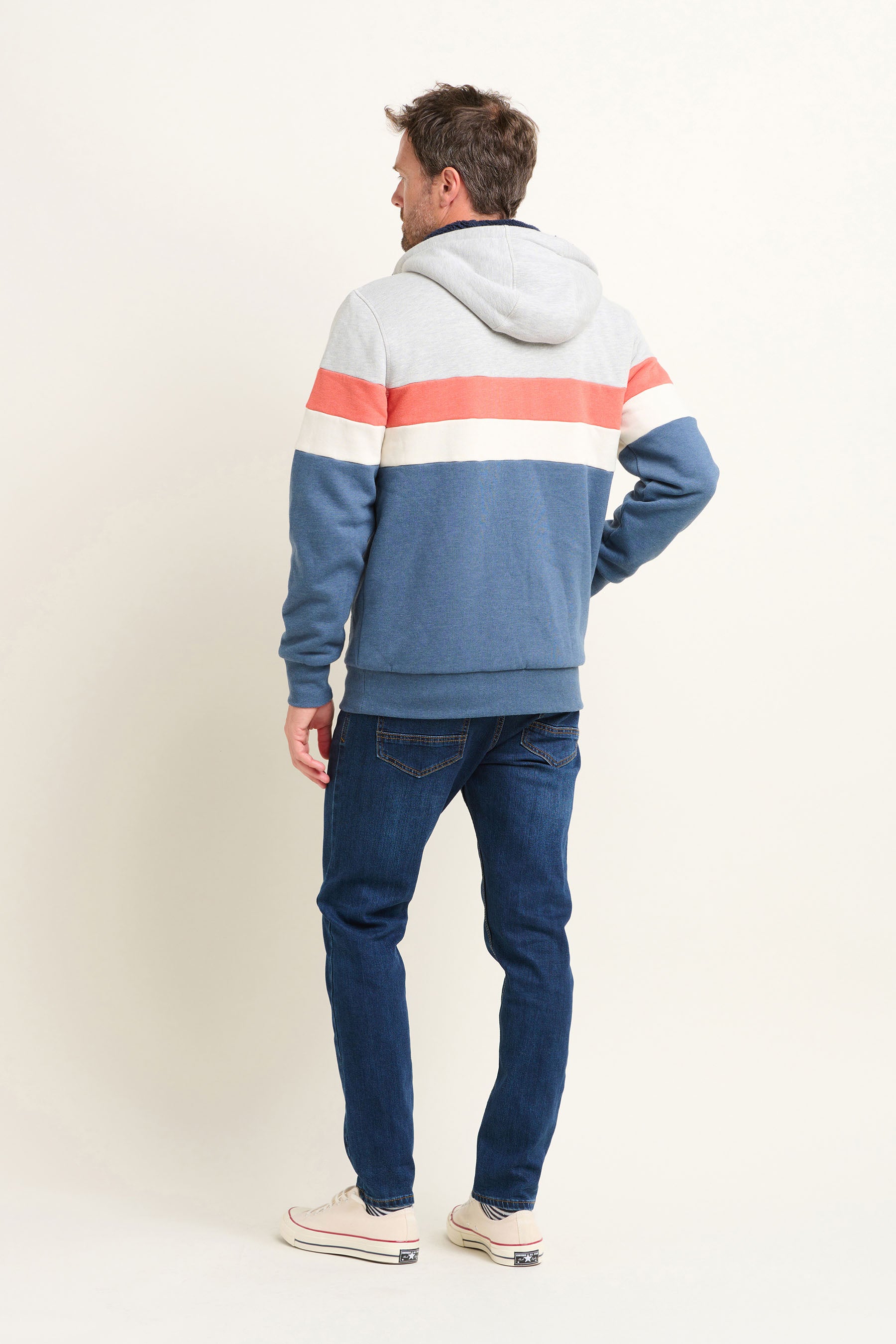 Colour Block Zip Thru Hoodie