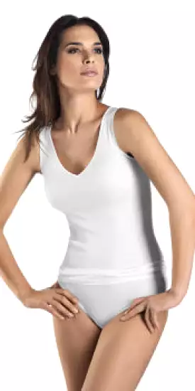 Cotton Seamless V Neck Tank