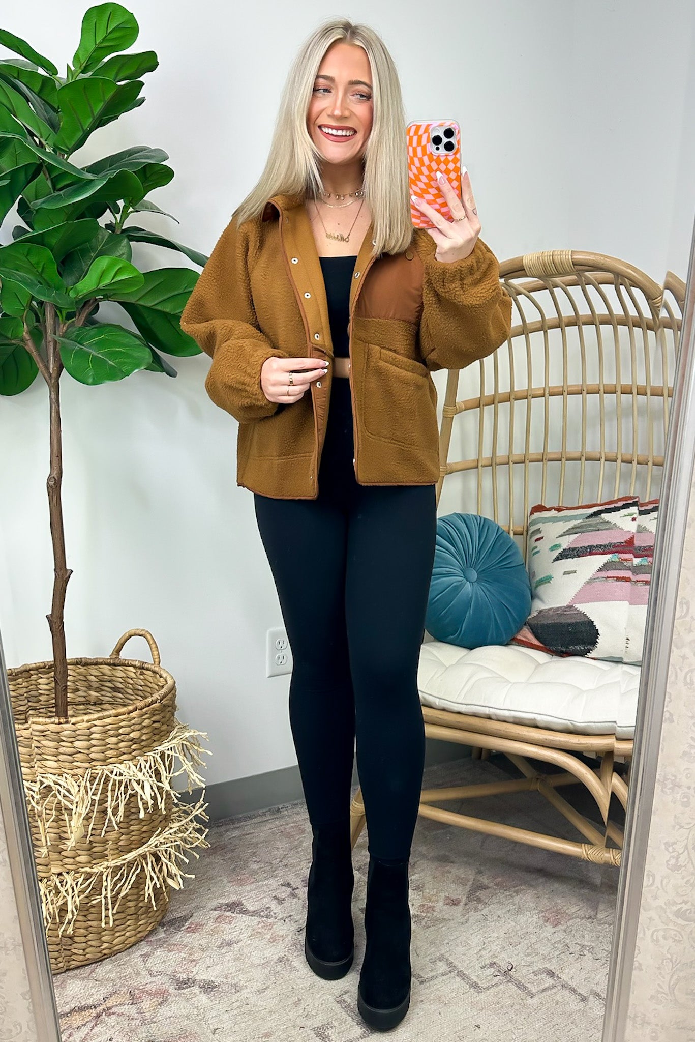 Coziest Option Fleece Snap Button Jacket - FINAL SALE