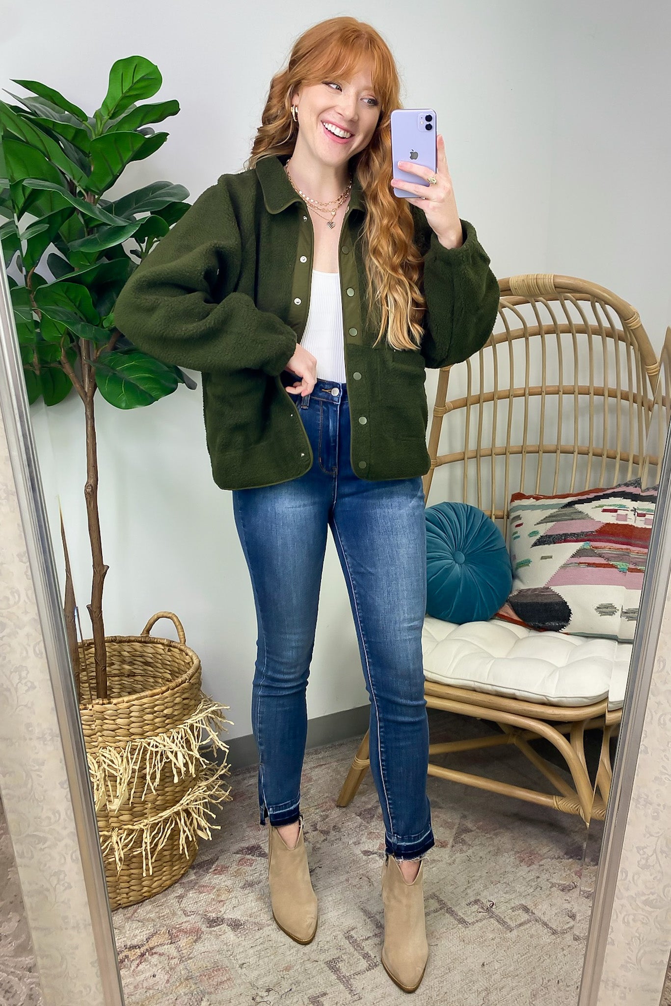 Coziest Option Fleece Snap Button Jacket - FINAL SALE