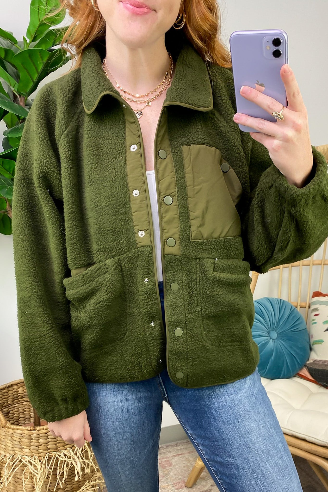 Coziest Option Fleece Snap Button Jacket - FINAL SALE