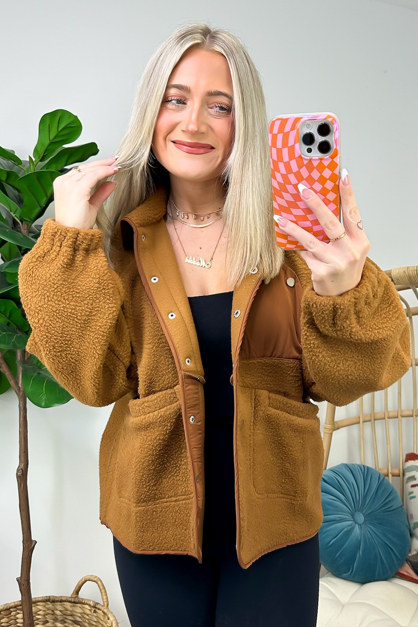 Coziest Option Fleece Snap Button Jacket - FINAL SALE