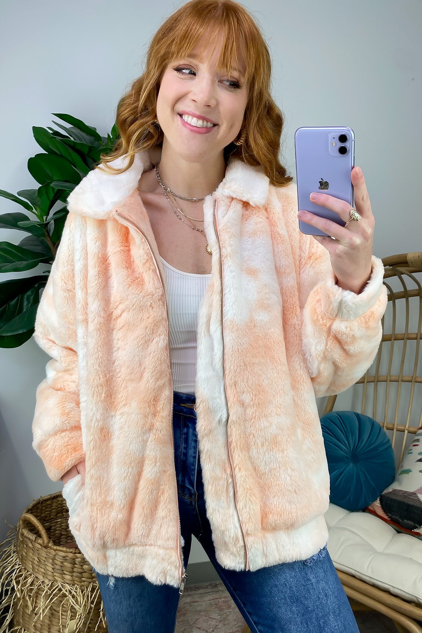 Cozy Comfort Tie Dye Sherpa Jacket