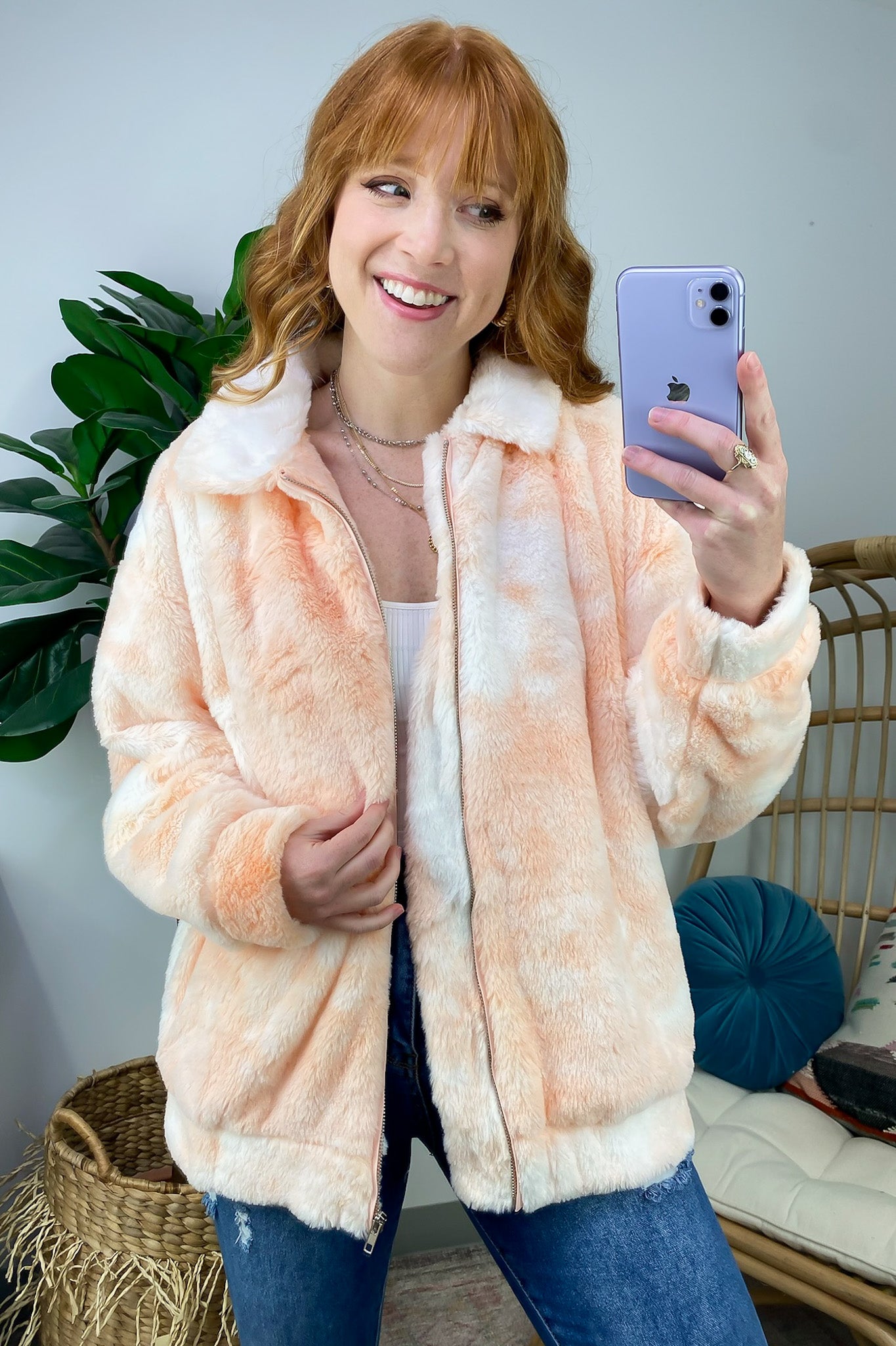 Cozy Comfort Tie Dye Sherpa Jacket