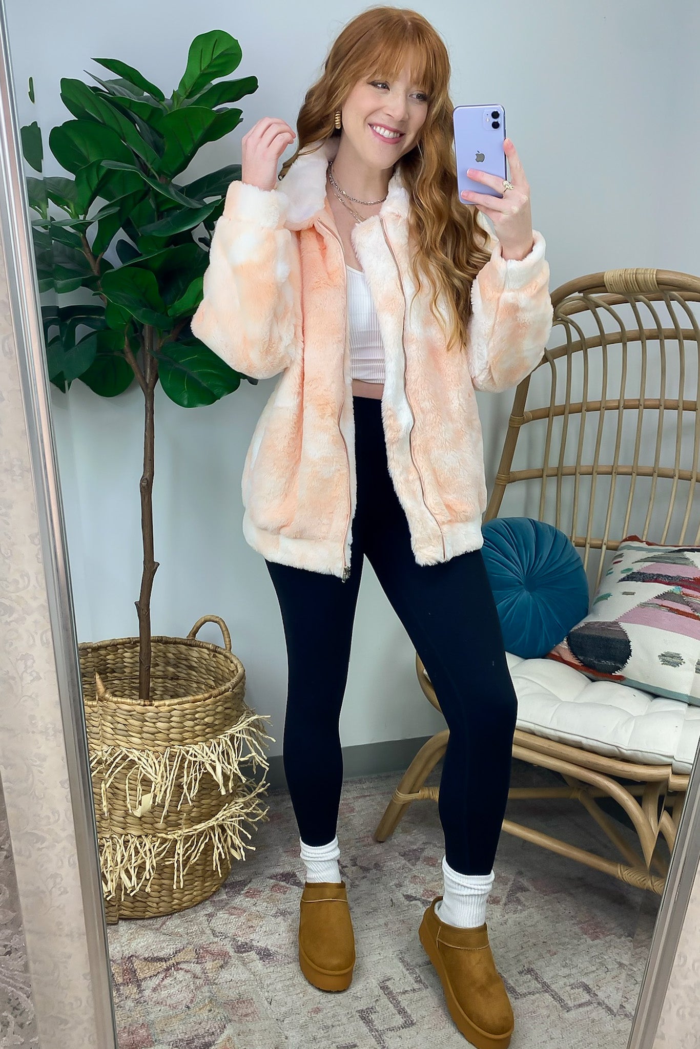 Cozy Comfort Tie Dye Sherpa Jacket