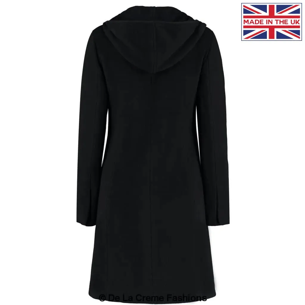 De La Creme - Women's Wool Blend Hooded Zip Coat