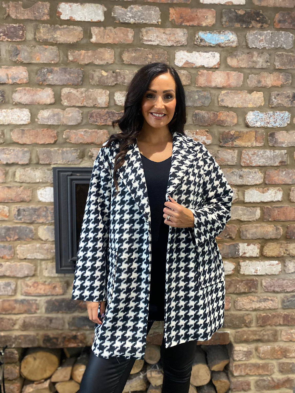 Dogtooth Double Pocket Coat Emma