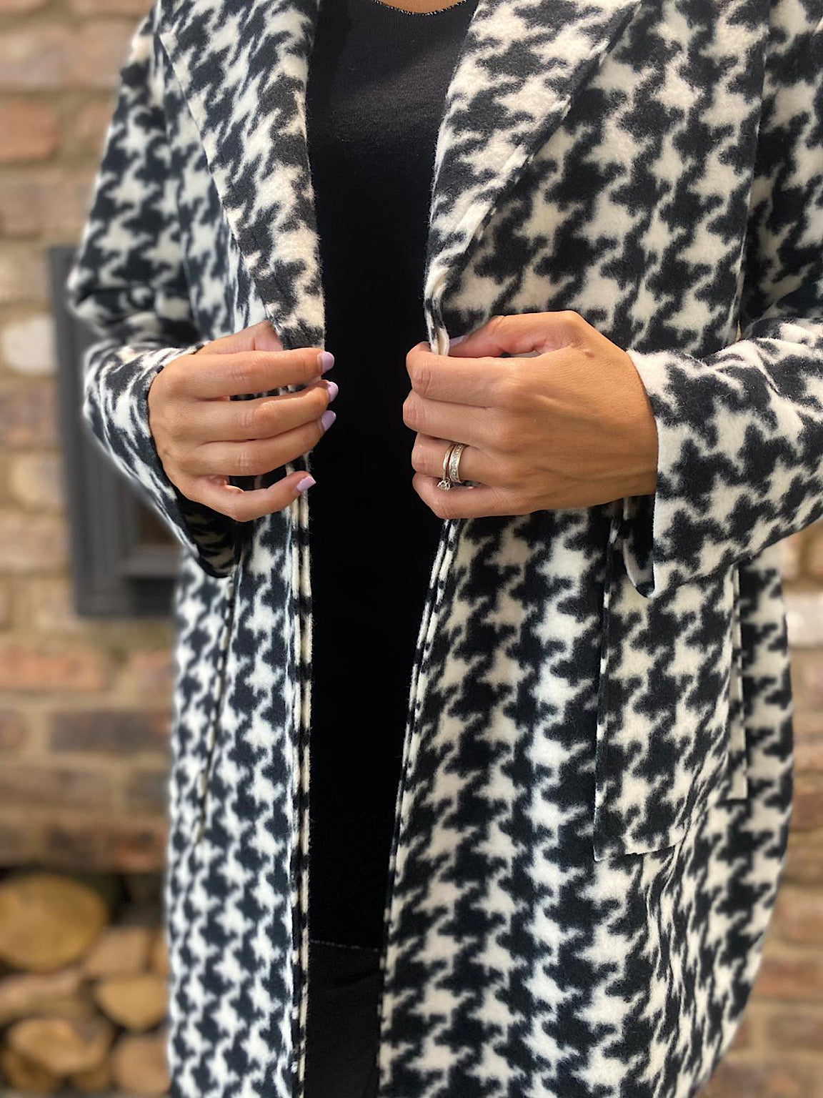 Dogtooth Double Pocket Coat Emma