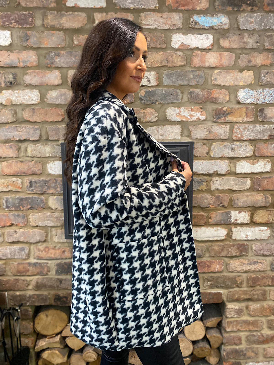 Dogtooth Double Pocket Coat Emma