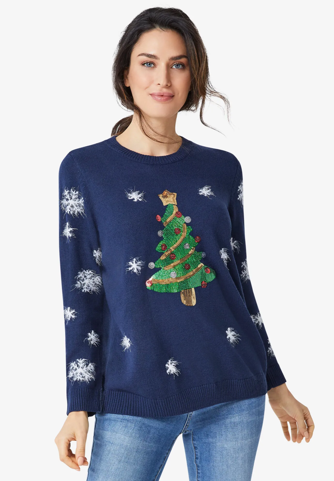 Embellished Holiday Pullover Sweater