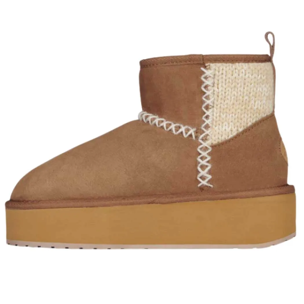 EMU Australia Stinger Knit Flatform Boot Chestnut (Women's)