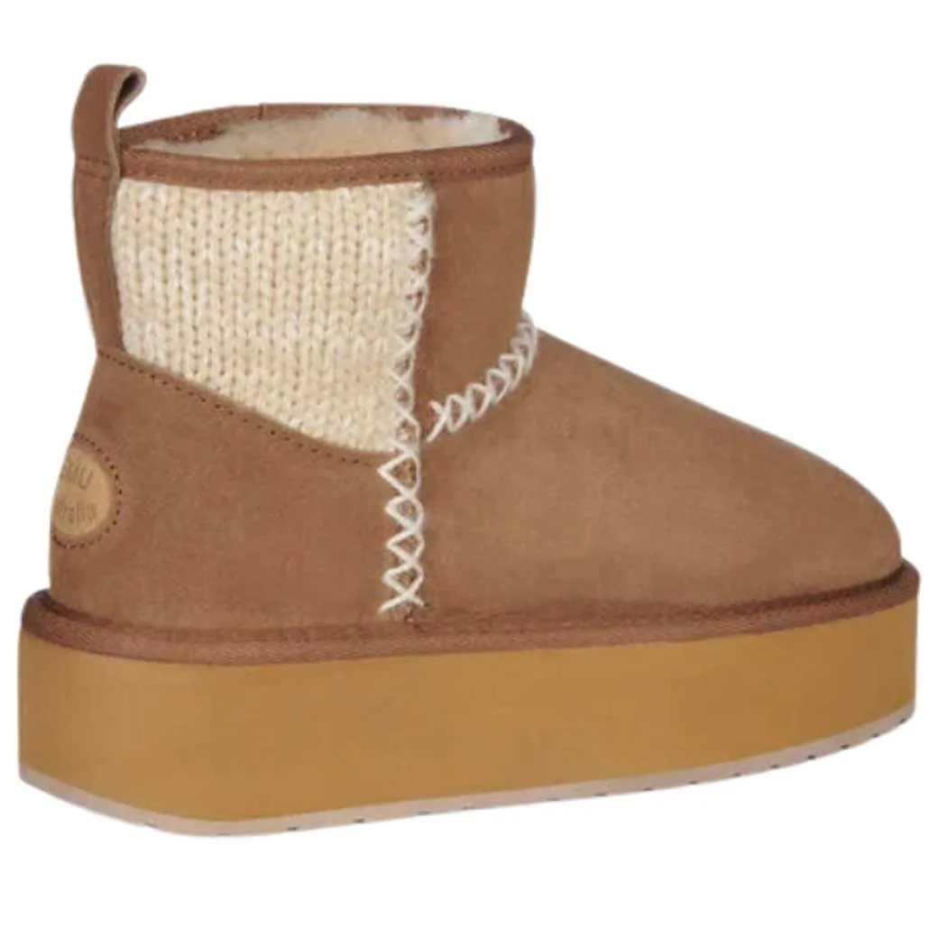 EMU Australia Stinger Knit Flatform Boot Chestnut (Women's)