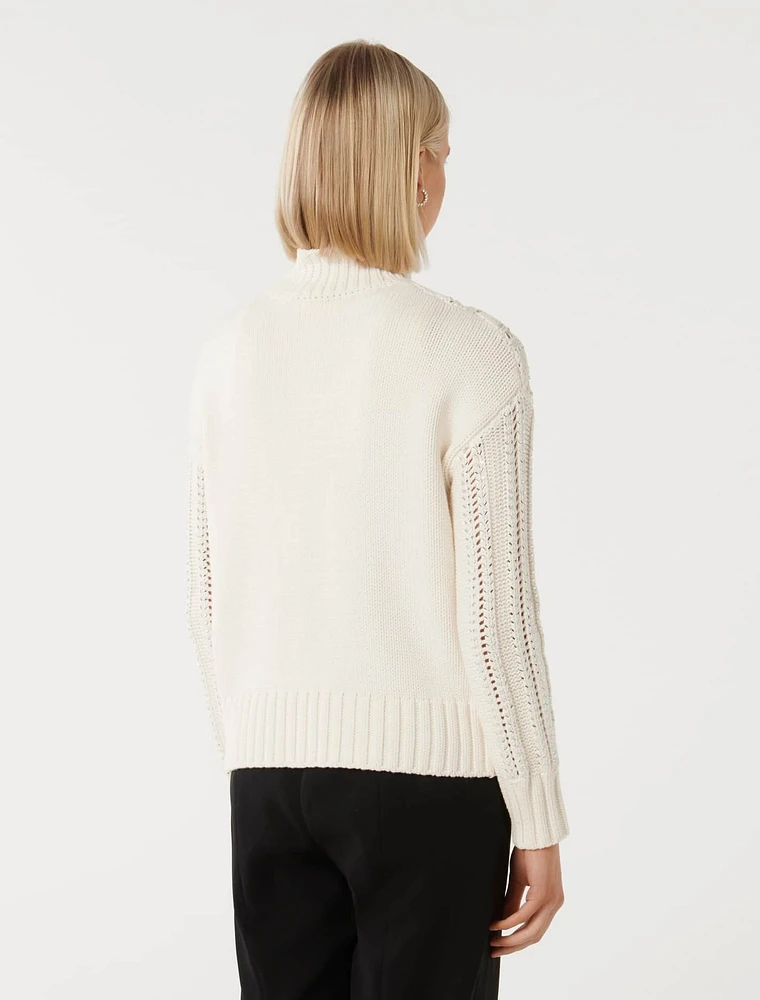 EverNew Eliza Embellished Knit Sweater