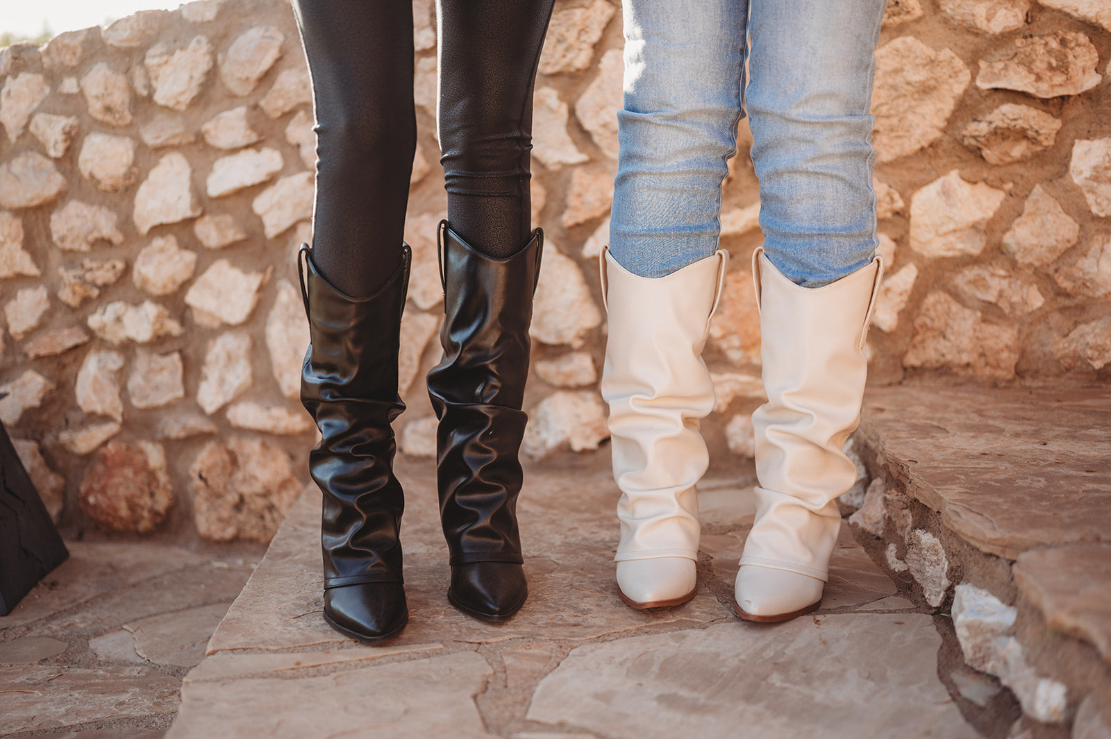 Fall so Hard White Slouchy Cowboy Boot