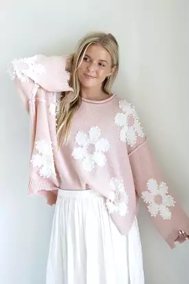 Felicity Floral Print Pearl Sweater