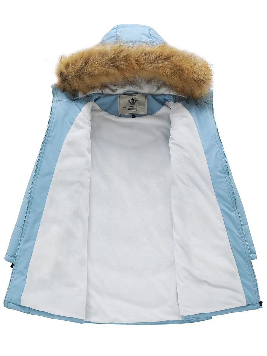 Girls Winter Warm Fleece Lined Jacket Water Resistant Puffer Coat