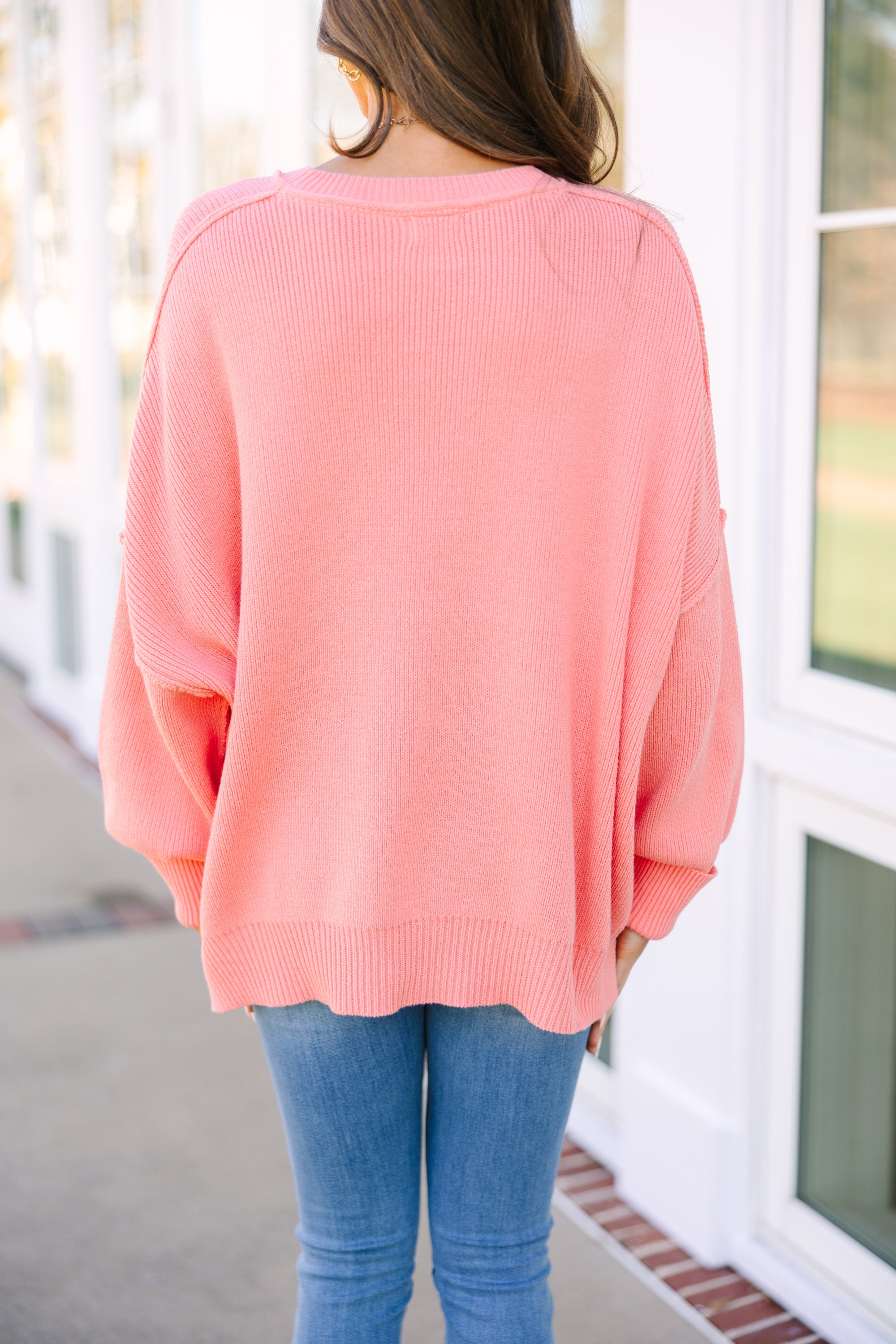 Give You Joy Coral Pink Dolman Sweater