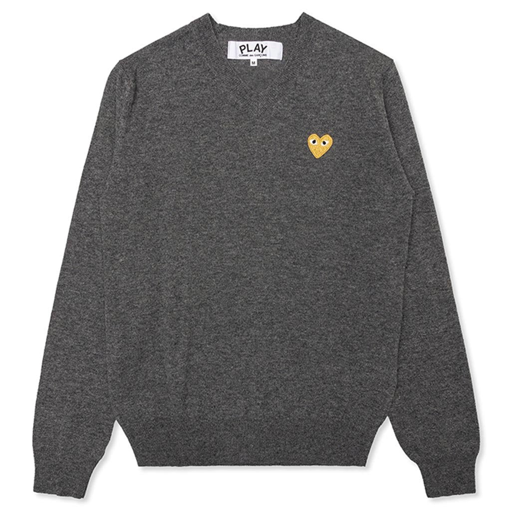 Gold Heart Sweater - Grey