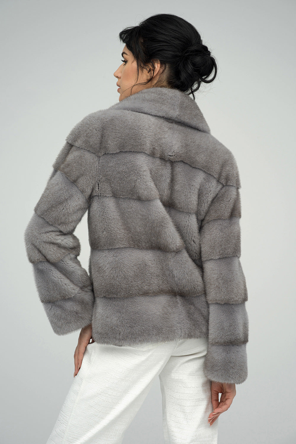 Gray Fashionista Mink Fur Coat