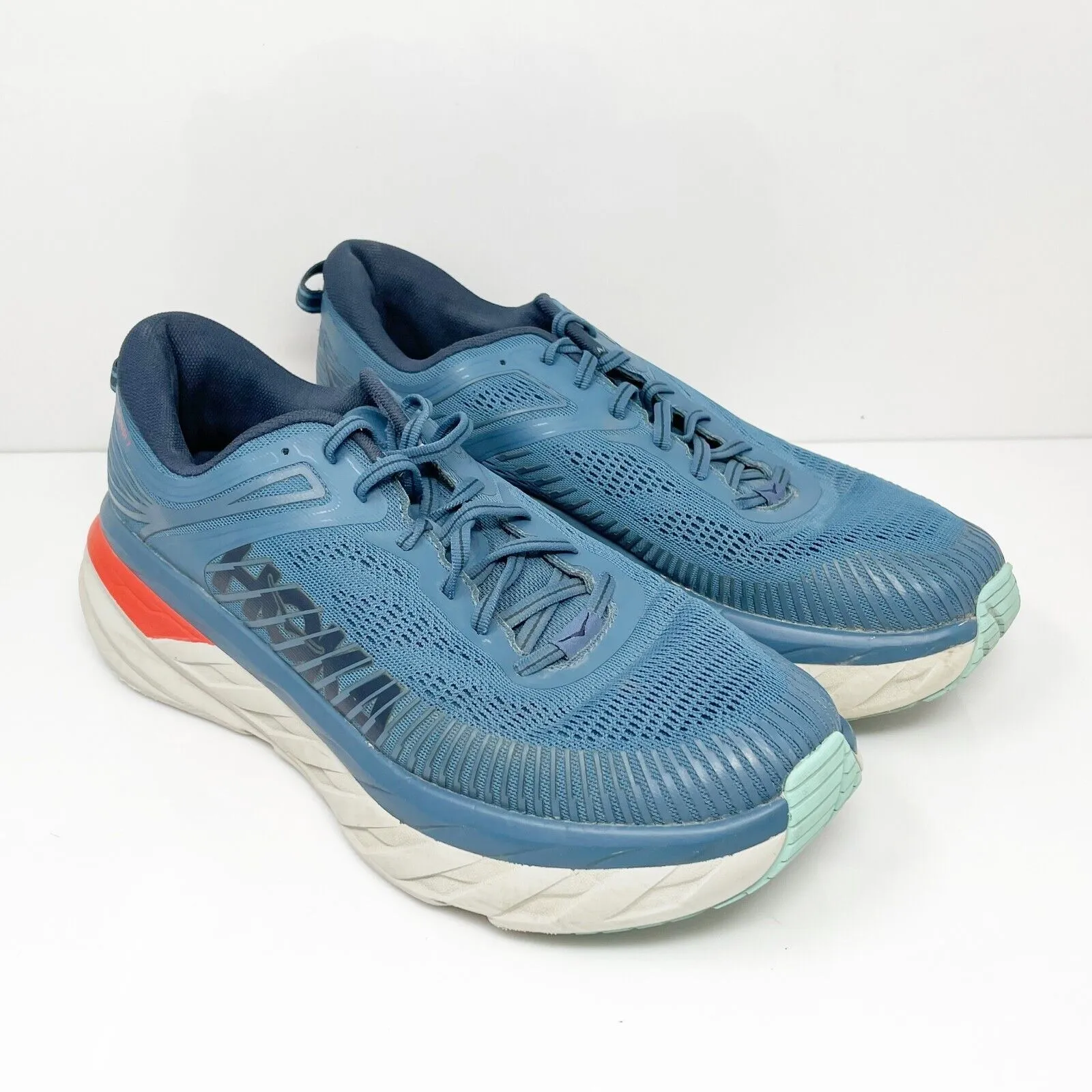 Hoka One One Mens Bondi 7 1110518 RTOS Blue Running Shoes Sneakers Size 10