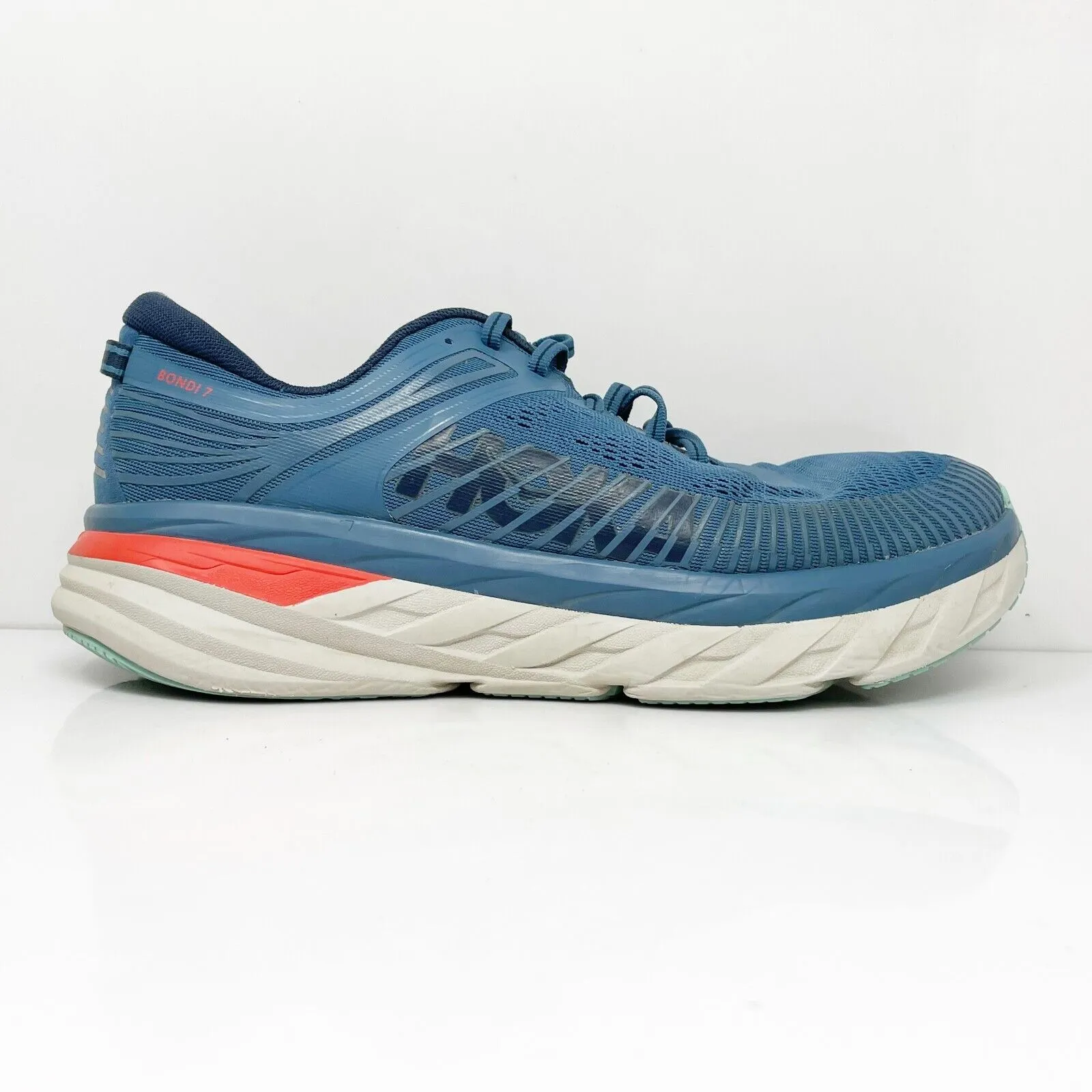 Hoka One One Mens Bondi 7 1110518 RTOS Blue Running Shoes Sneakers Size 10