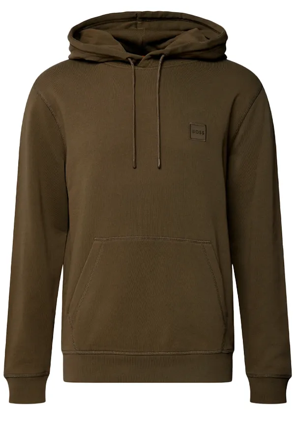 Hugo Boss Patch Wetalk Logo Hoodie Army