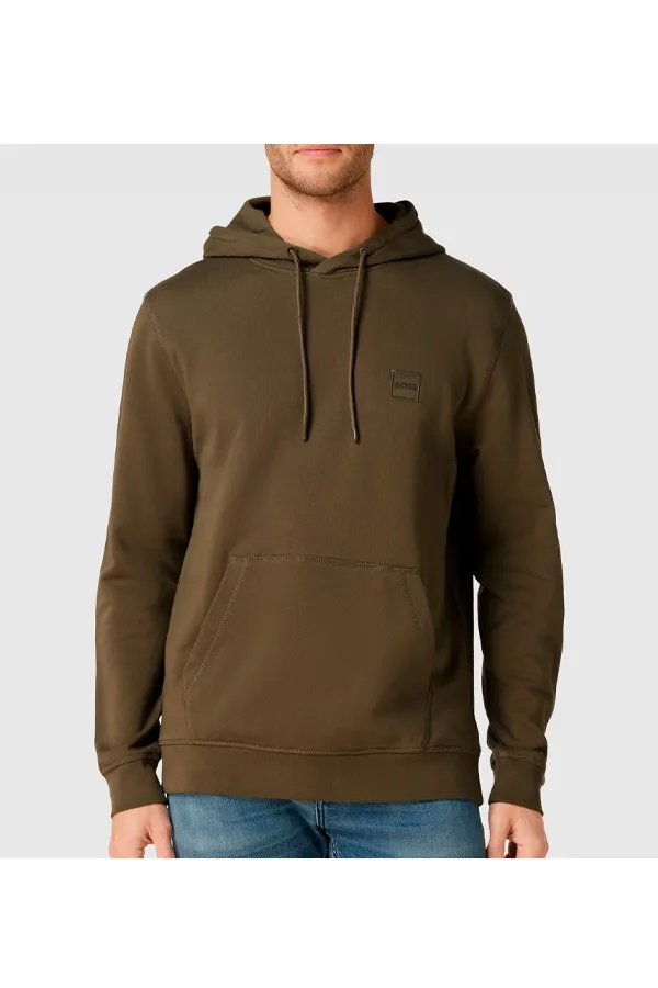 Hugo Boss Patch Wetalk Logo Hoodie Army